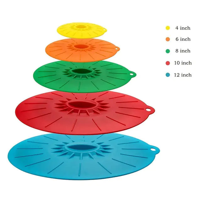 5Pc Set Silicone Microwave Bowl Cover