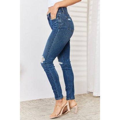 Judy Blue Full Size High Waist Distressed Slim Jeans