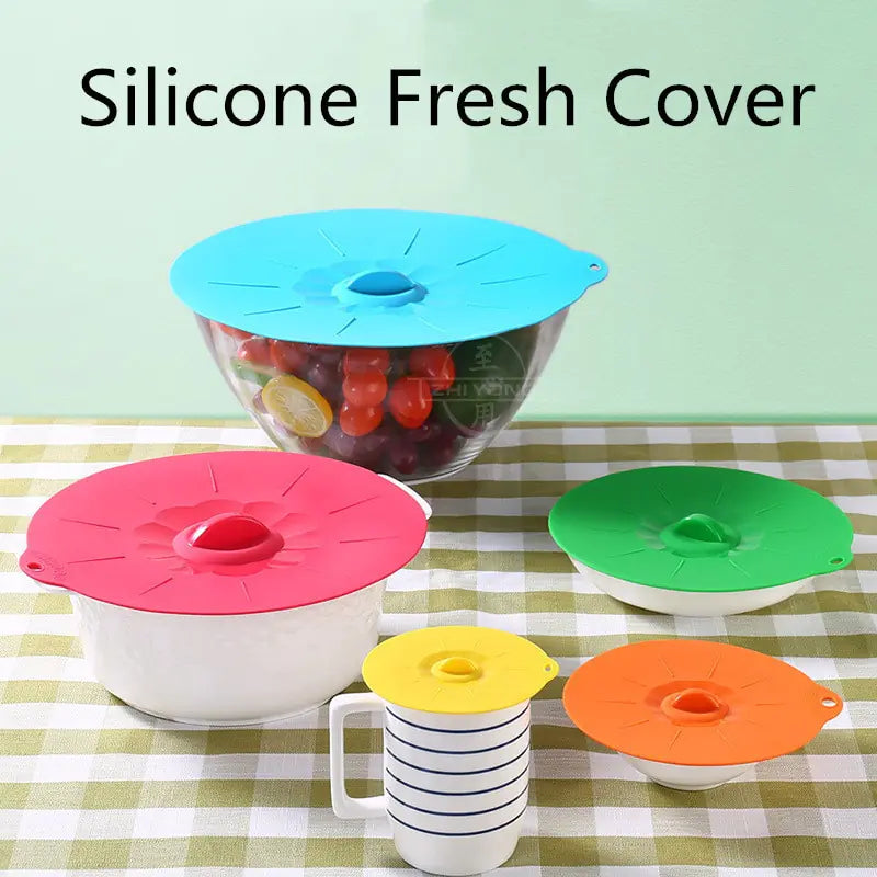 5Pc Set Silicone Microwave Bowl Cover