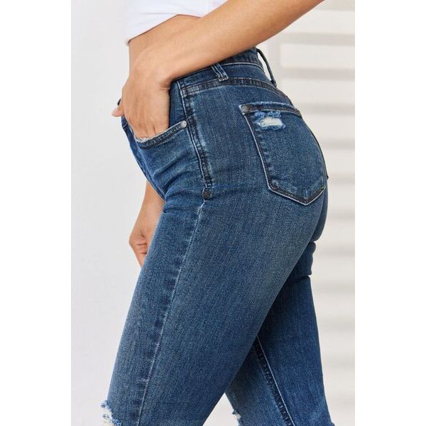 Judy Blue Full Size High Waist Distressed Slim Jeans