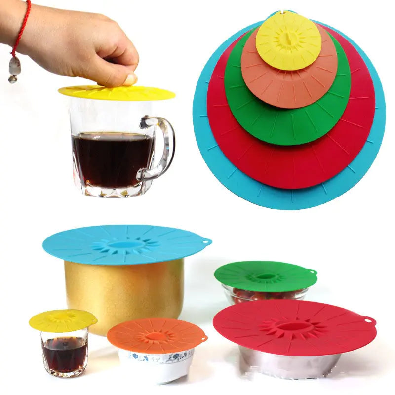 5Pc Set Silicone Microwave Bowl Cover